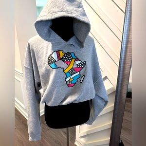 Africa Print Crop Hoodie